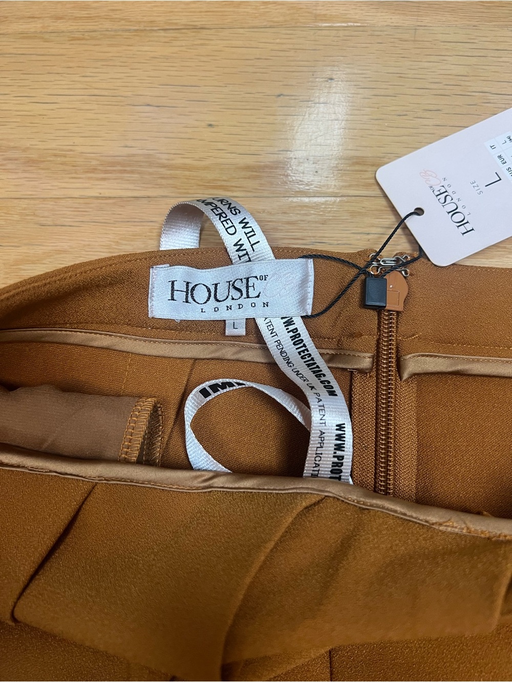 NWT House of CB Cosima Drape Front Trousers in Camel - Picture 8 of 16